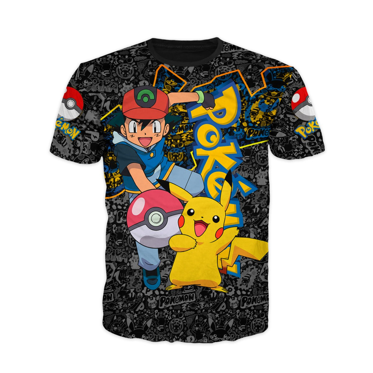 Camiseta Pokemon Pikachu Ash