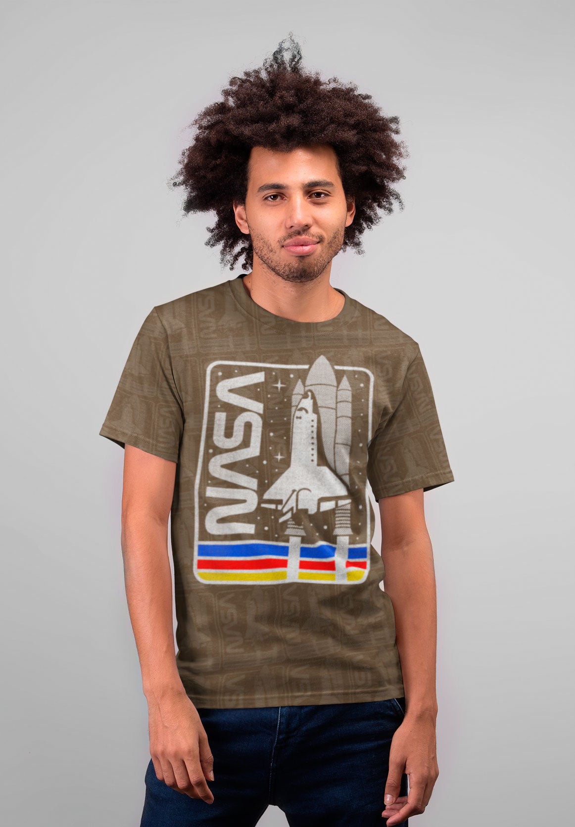 Camiseta Transbordador Espacial NASA Marrón