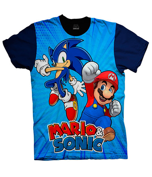 Camiseta Sonic y Mario Bros Gamer