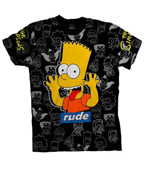 Camiseta Los Simpson Bart Rude Black