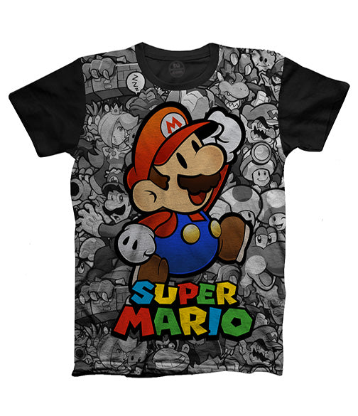 Camiseta Mario Bros Paper