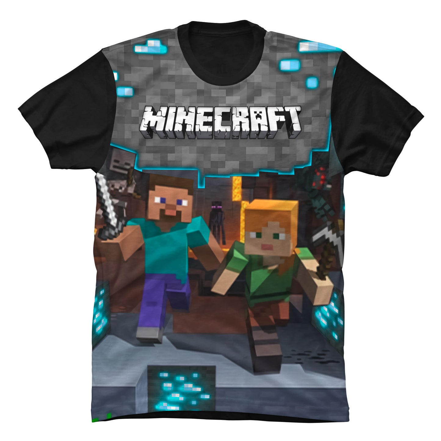 Camiseta Minecraft Amigos al Combate