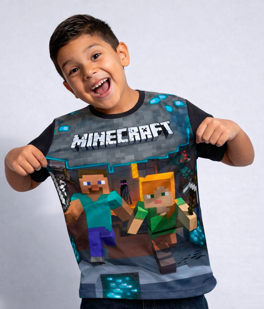 Camiseta Minecraft Amigos al Combate