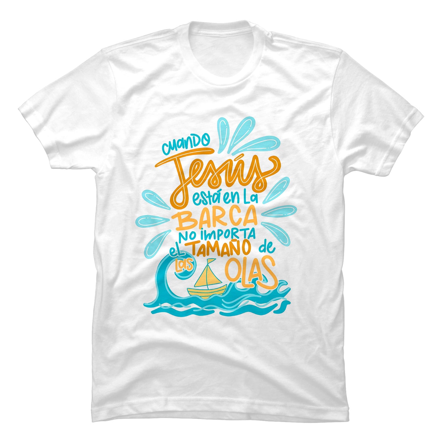 Camiseta Cristiana Jesús En La Barca