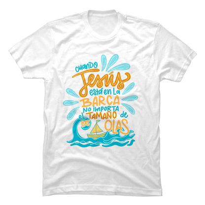 Camiseta Cristiana Jesús En La Barca