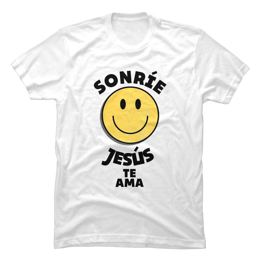 Camiseta Cristiana Sonríe Jesús Te Ama