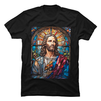 Camiseta Cristiana Jesús Arte Vitral