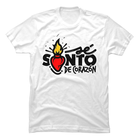Camiseta Cristiana Sé Santo de Corazón
