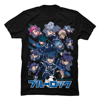 Camiseta Blue Lock Jugadores en Tela Piel de Durazno 180grs con diseño del anime de fútbol.