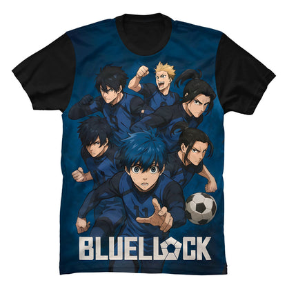 Camiseta Anime Blue Lock Delanteros en Tela Piel de Durazno 180grs con diseño de los goleadores del anime.