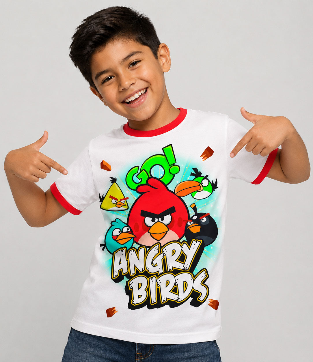 Camiseta Angry Birds Modelo Ringer