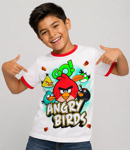Camiseta Angry Birds Modelo Ringer