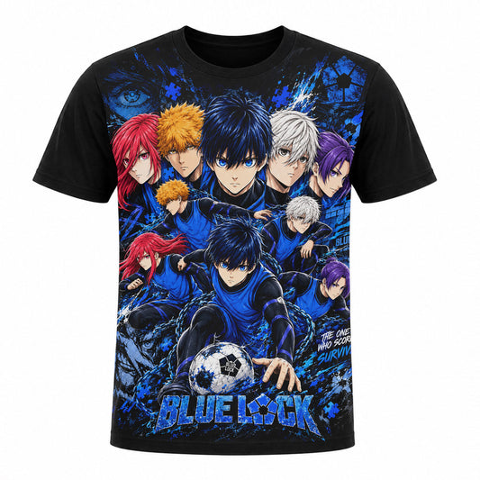 Camiseta Blue Lock Personajes en Tela Piel de Durazno 180grs con diseño del anime.