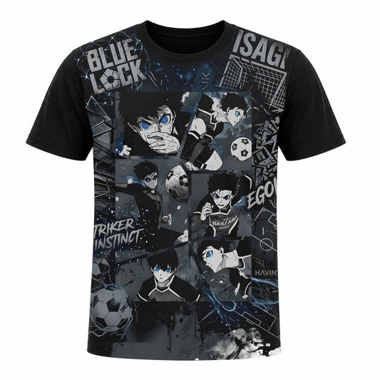 Camiseta en Tela Piel de Durazno 180grs con ilustración de la Camiseta Blue Lock Yoichi Isagi.