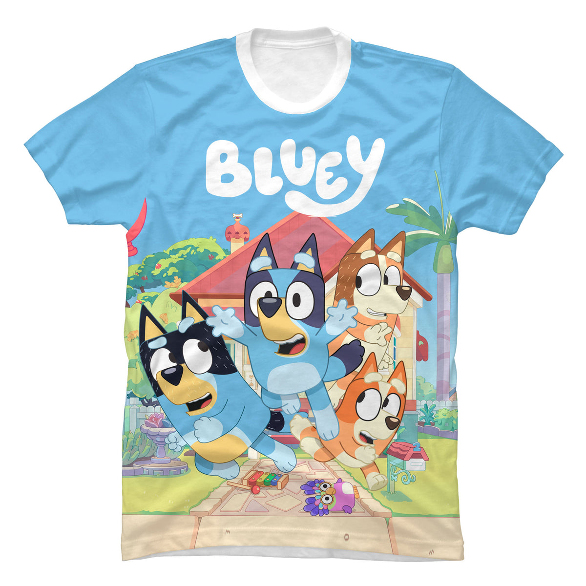 Camiseta en Tela Premium de 180grs con ilustración de la Camiseta Bluey.