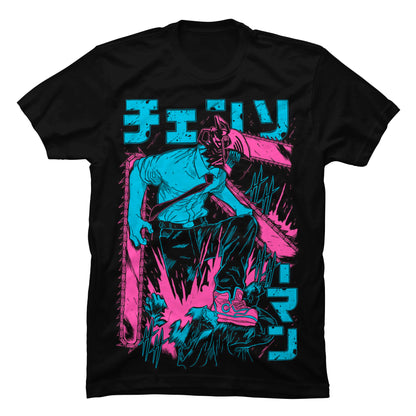 Camiseta Chainsaw Man Neon