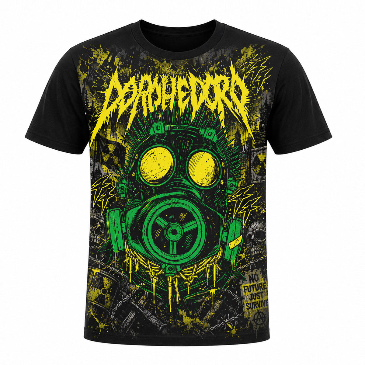 Camiseta en Tela Premium de 180grs con ilustración de la Camiseta Dorohedoro Máscara de Gas.