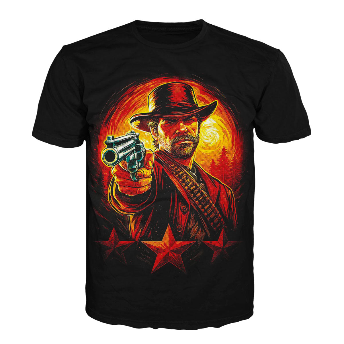 Camiseta en Tela Premium de 180grs con ilustración de la Camiseta Vaquero Red Dead Redemption.