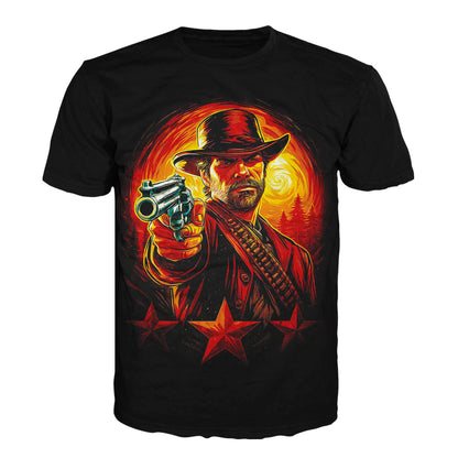 Camiseta en Tela Premium de 180grs con ilustración de la Camiseta Vaquero Red Dead Redemption.