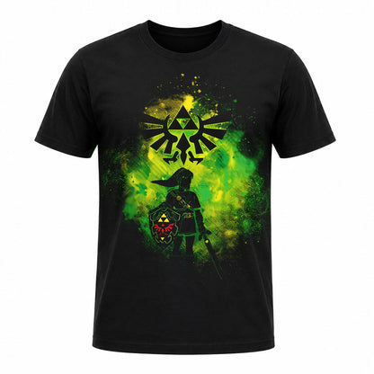 Camiseta en Tela Premium de 180grs con ilustración de la Camiseta Zelda Link Trifuerza.