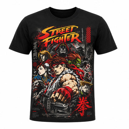 Camiseta en Tela Premium de 180grs con ilustración de la Camiseta Street Fighter Luchadores.