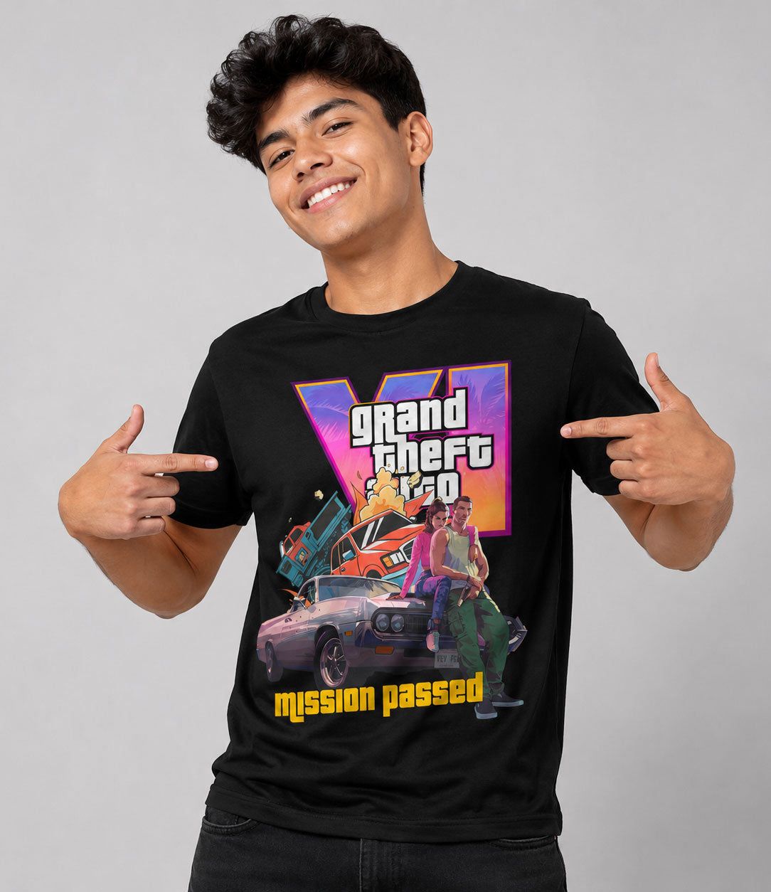 Camiseta Grand Theft Auto GTA VI Jason y Lucia