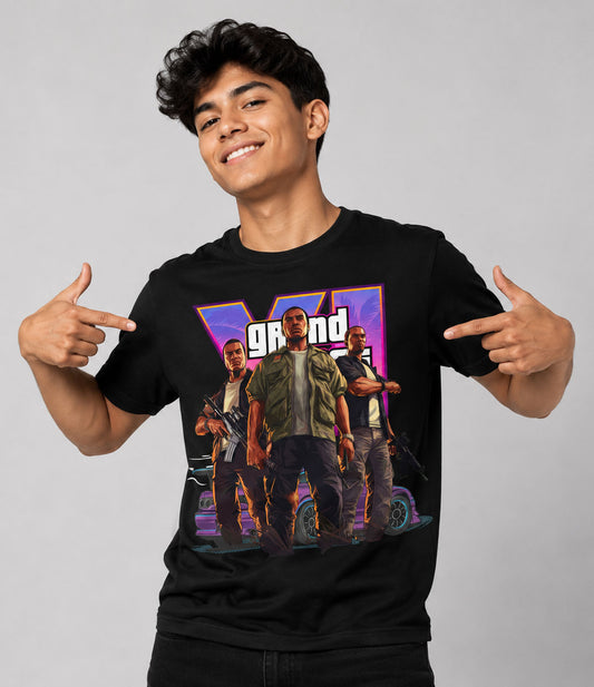 Camiseta GTA VI Michael Trevor Franklin