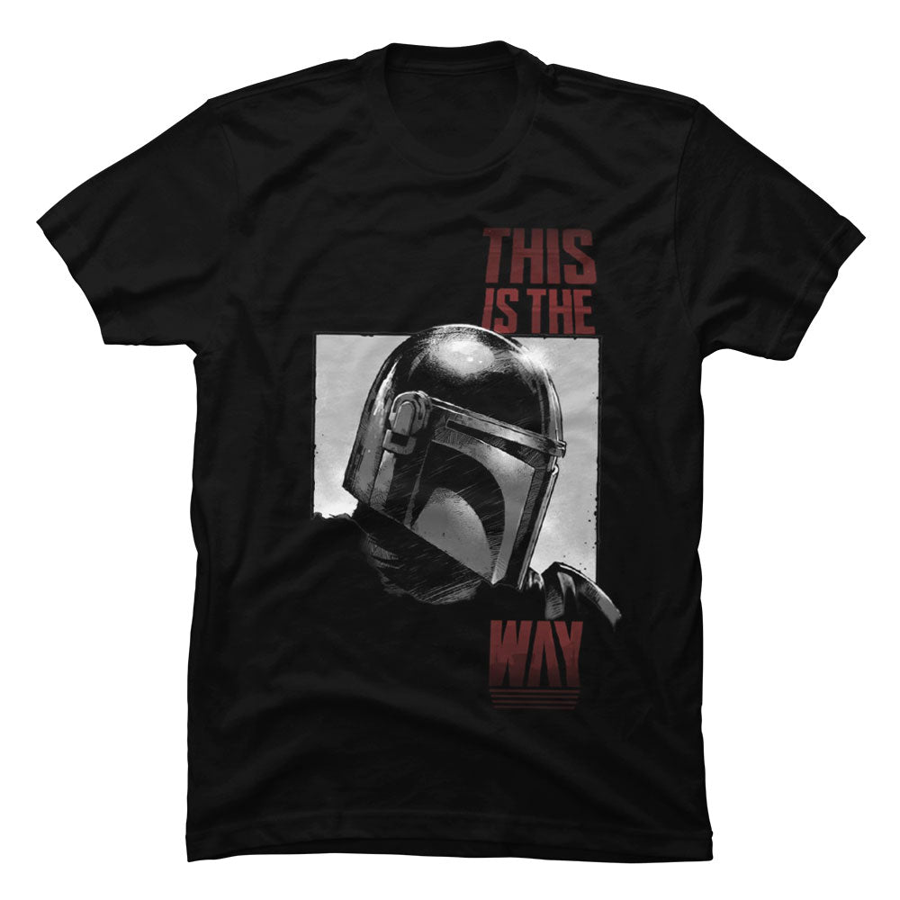 Camiseta de algodón premium con el estampado gráfico texturizado de la frase icónica "This Is The Way" de The Mandalorian