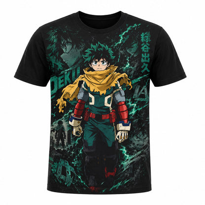 Camiseta en Tela Premium de 180grs con ilustración de la Camiseta de Izuku Midoriya.