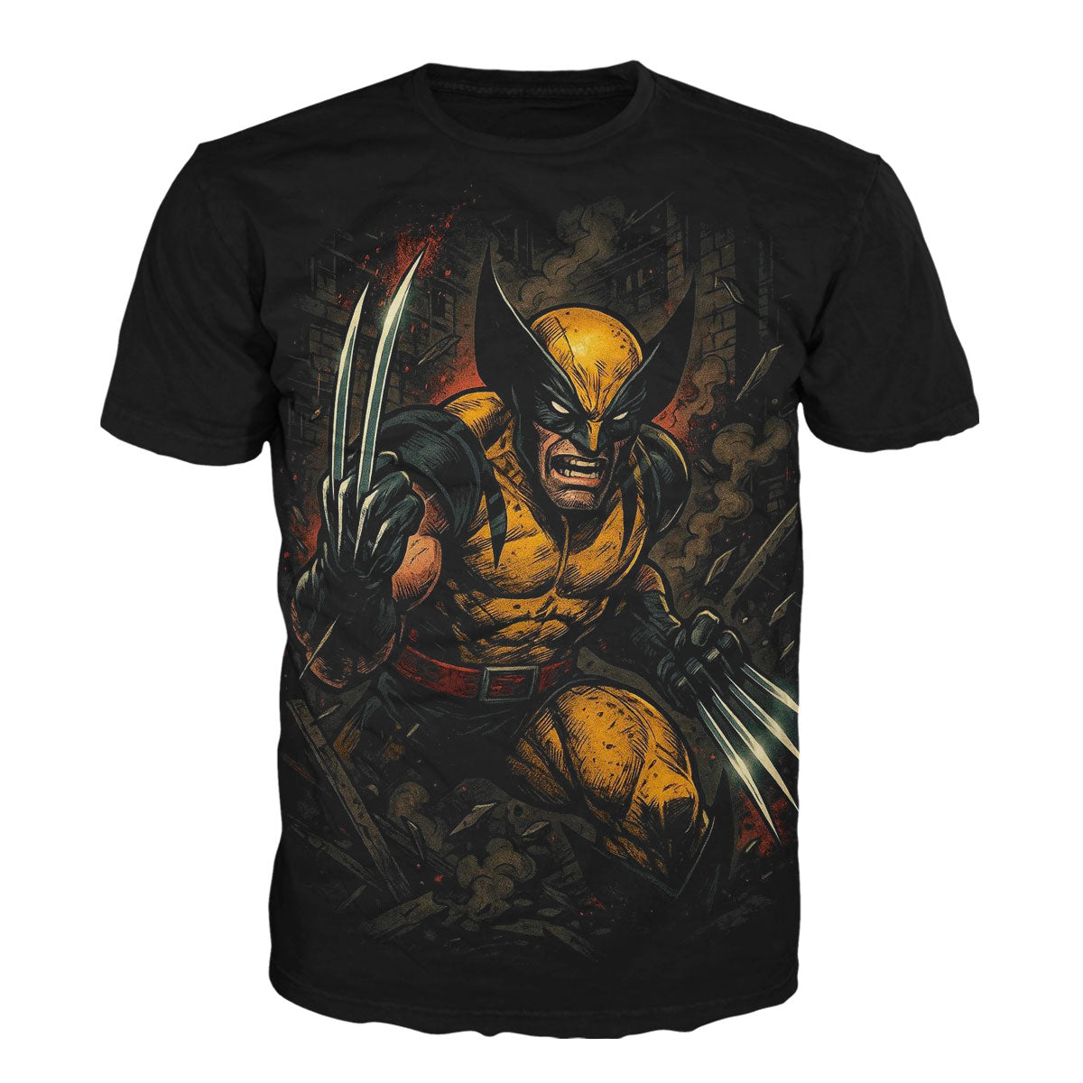 Camiseta en Tela Premium de 180grs con ilustración de la Camiseta Wolverine Garras de Metal.