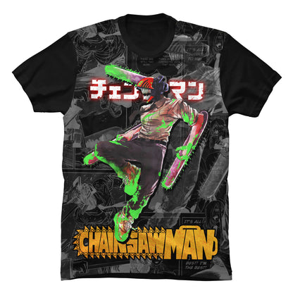 Camiseta Chainsaw Man Denji Neon