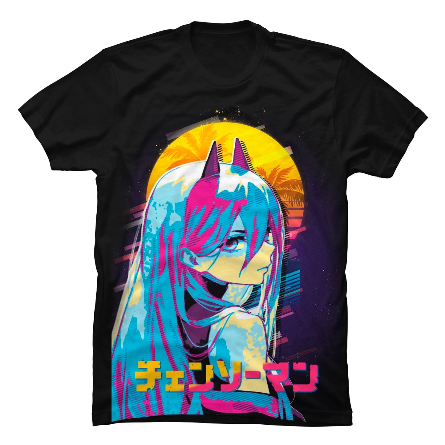 Camiseta Chainsaw Man Power Neon