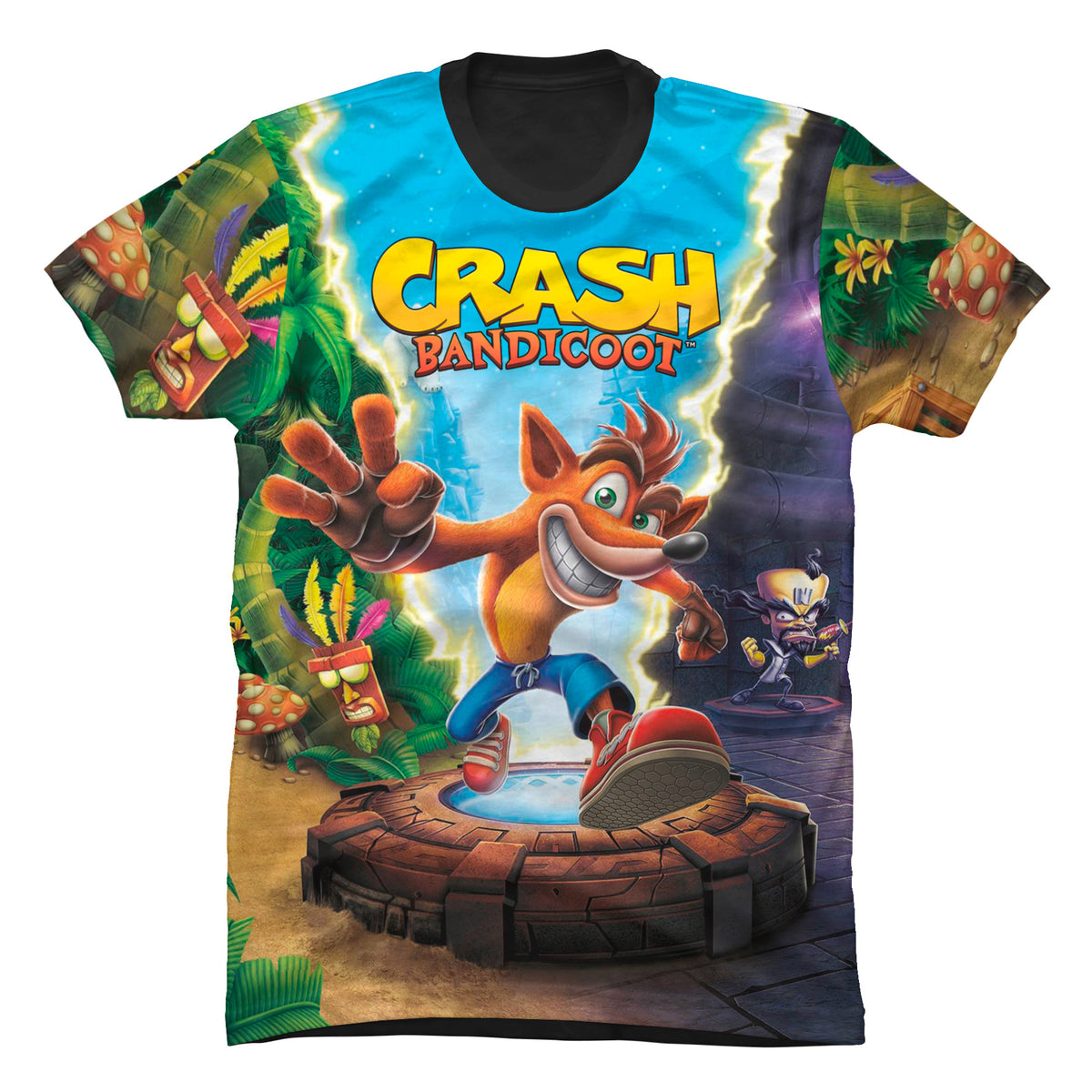Camiseta en Tela Premium de 180grs con ilustración de la Camiseta Crash Bandicoot Gamer.