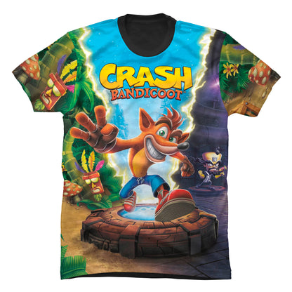 Camiseta en Tela Premium de 180grs con ilustración de la Camiseta Crash Bandicoot Gamer.