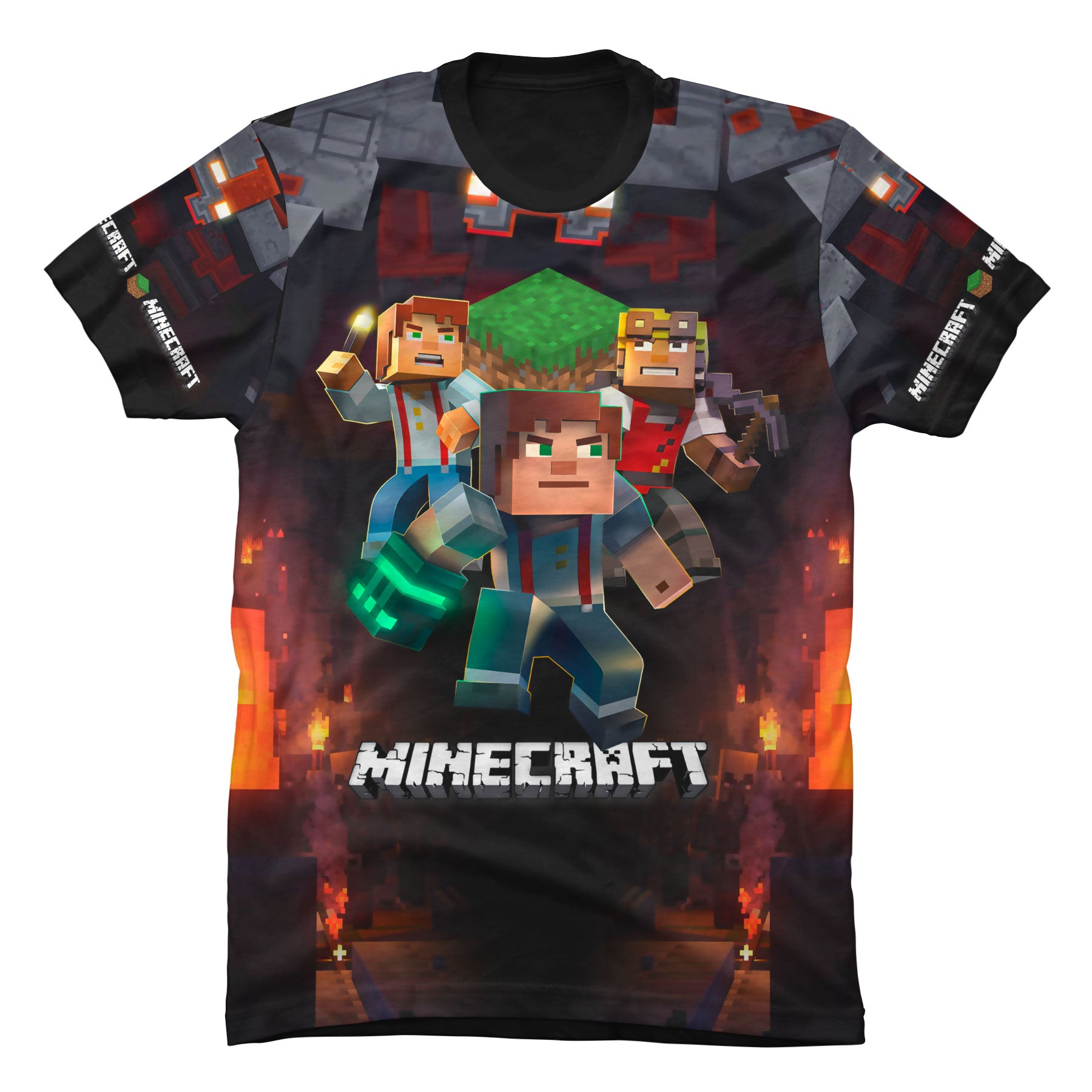 Camiseta Minecraft Amigos del Inframundo