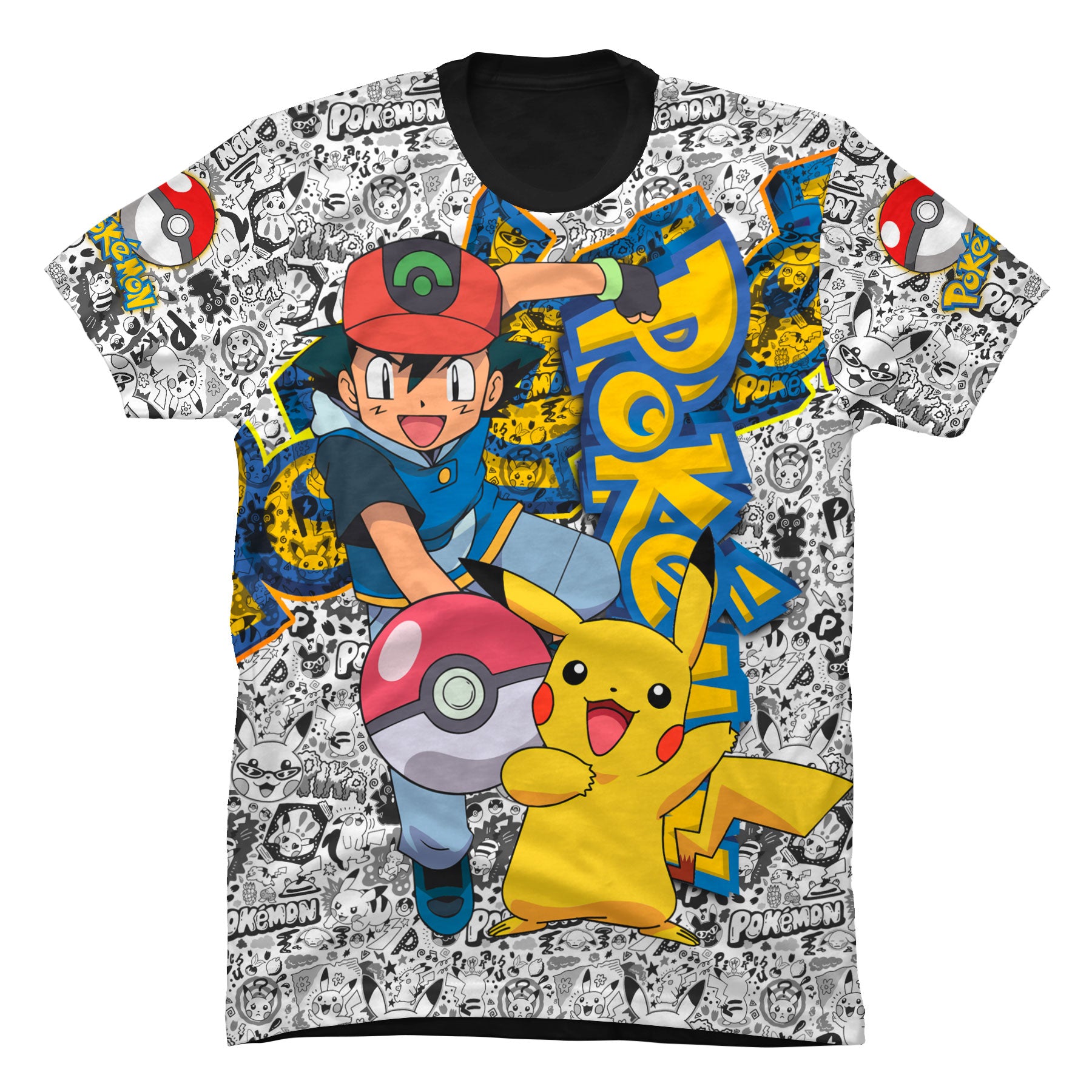 Camiseta Pokemon Pikachu Ash