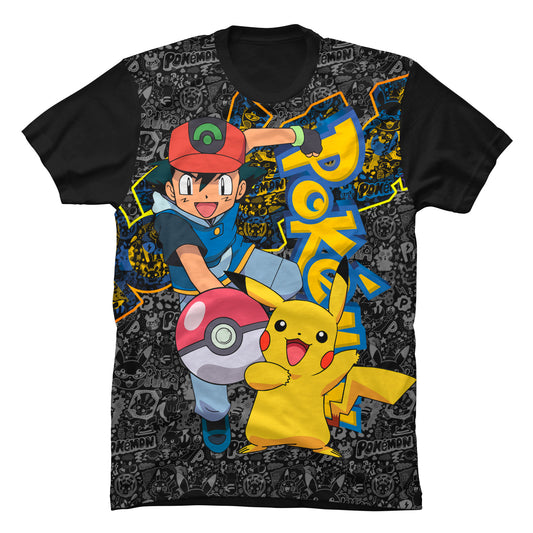 Camiseta Pokemon Pikachu Ash