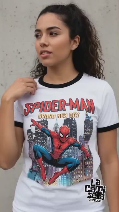 Camiseta Ringer Spider-Man Retro