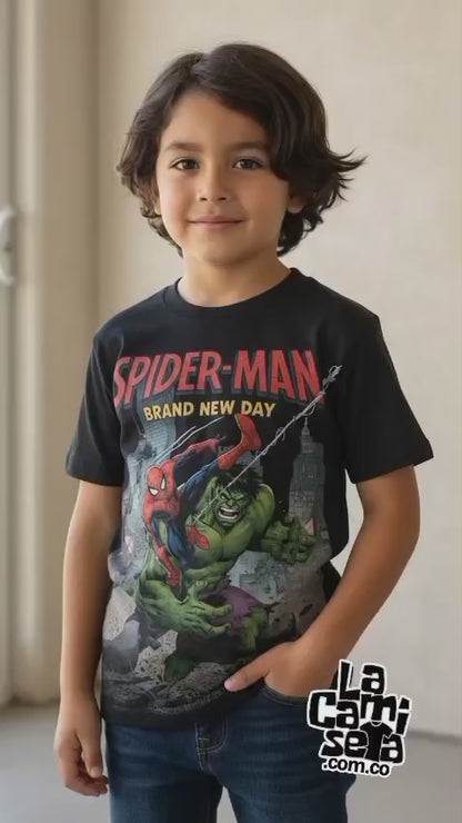 Camiseta Spider-Man y Hulk