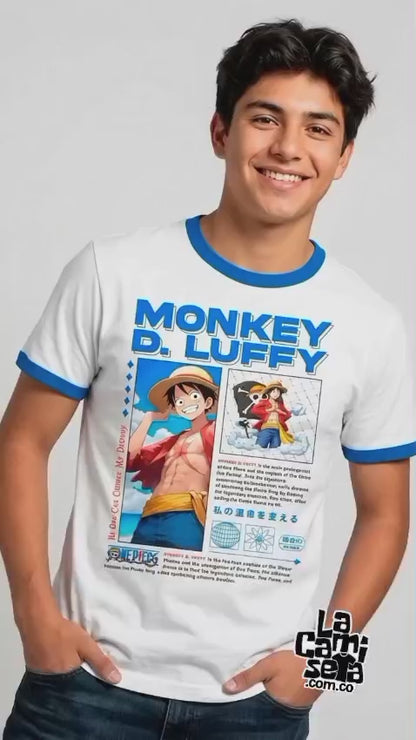 Camiseta One Piece Monkey Luffy Tipo Ringer