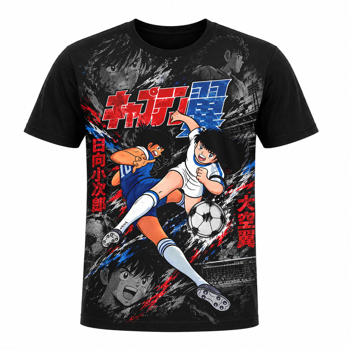 Camiseta en Tela Premium de 180grs con ilustración de la Camiseta Súper Campeones Oliver y Benji.