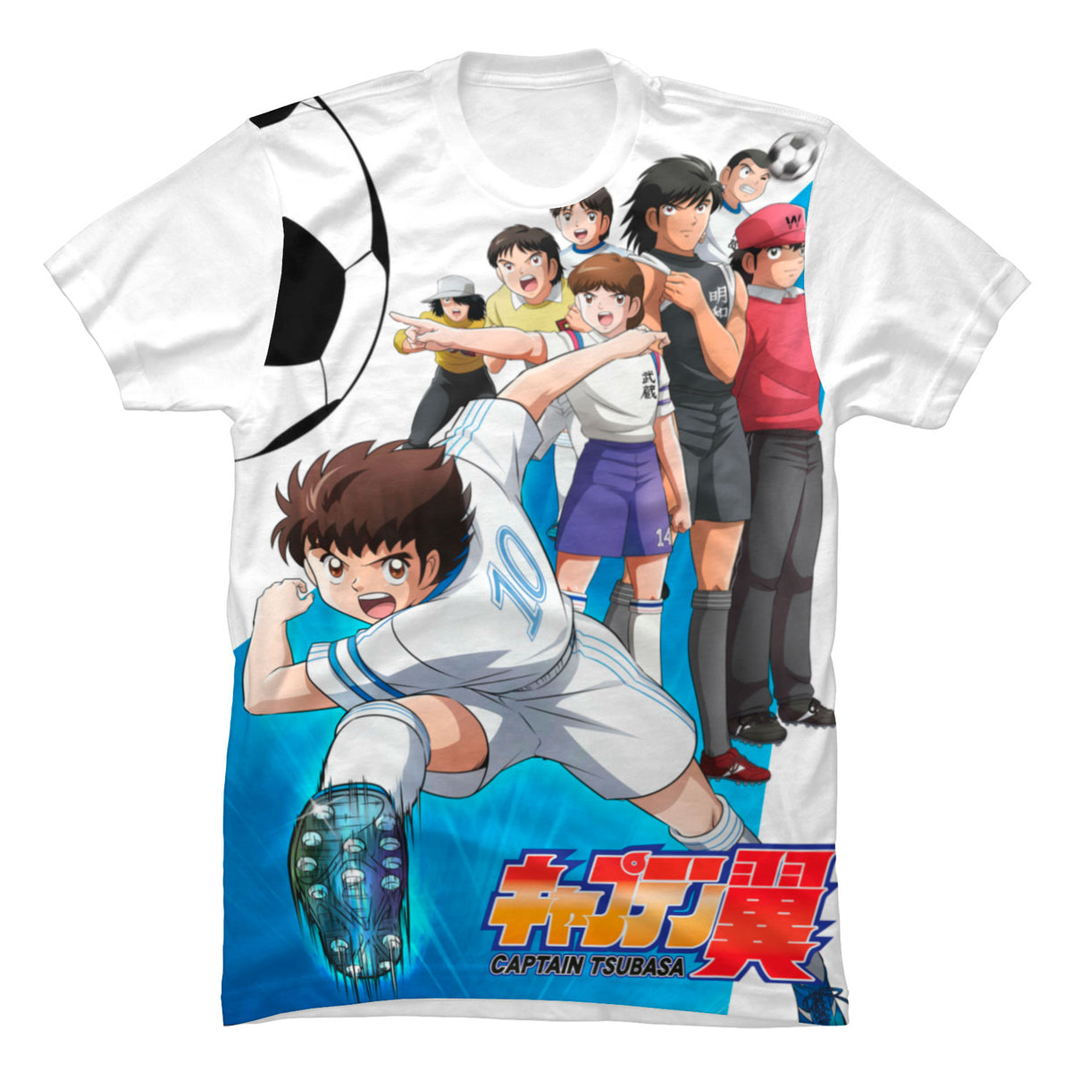 Camiseta en Tela Premium de 180grs con ilustración de la Camiseta Súper Campeones Captain Tsubasa.